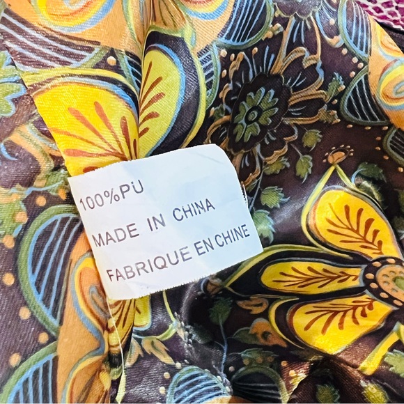 Faux Leather Multicolor Rattlesnake Textured Pattern Large Tote Bag Zippered 14" - Picture 7 of 11